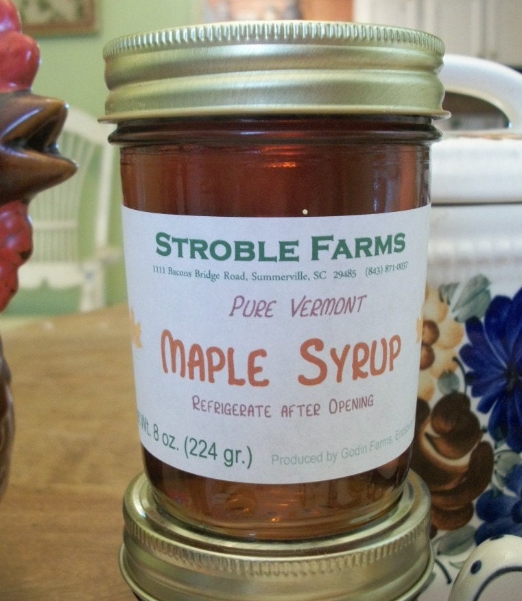 Pure Vermont Maple Syrup Grade A Amber - 8 Oz. Jar - Stroble Farms