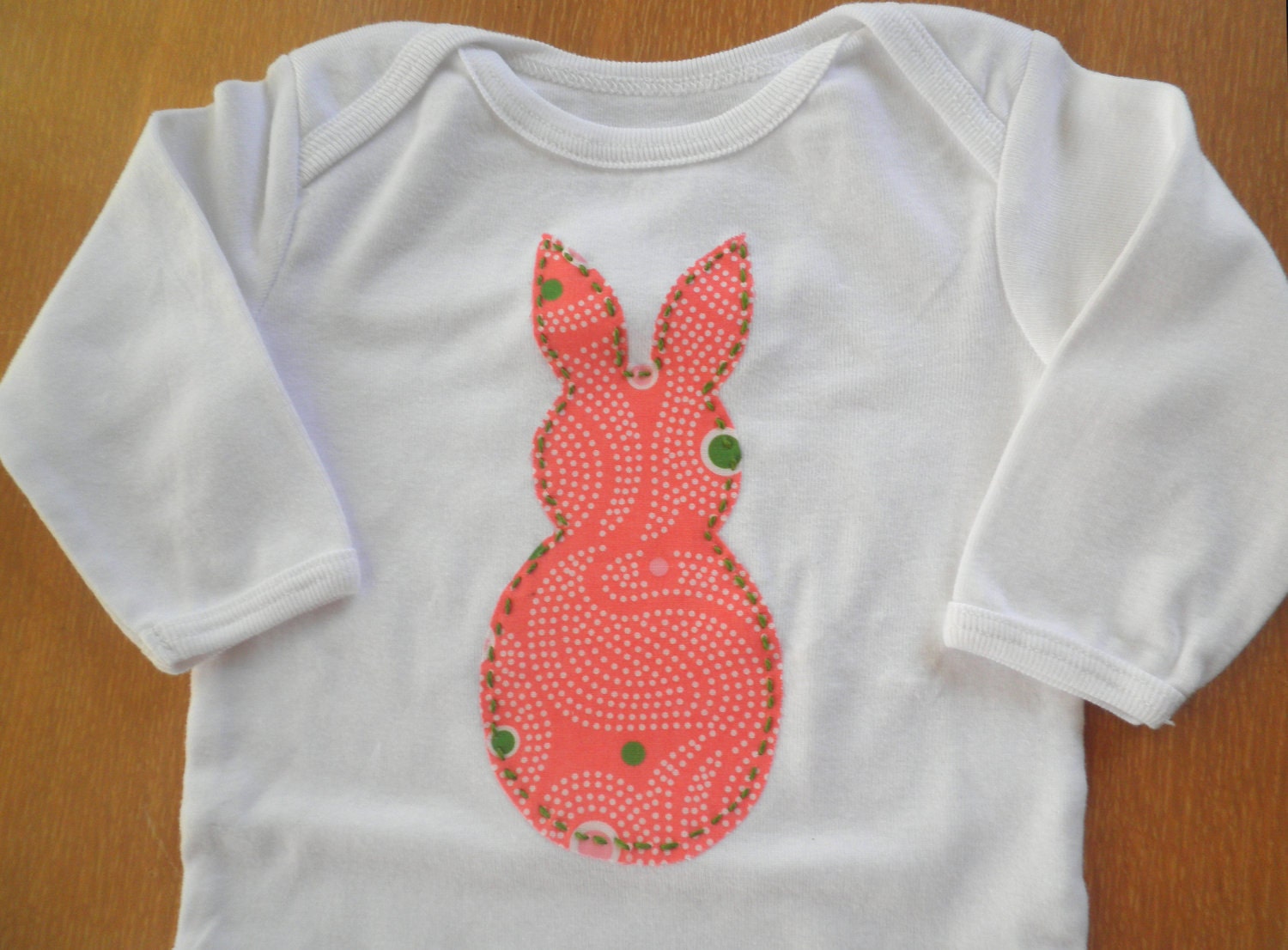 Bunny Applique on White Bodysuit