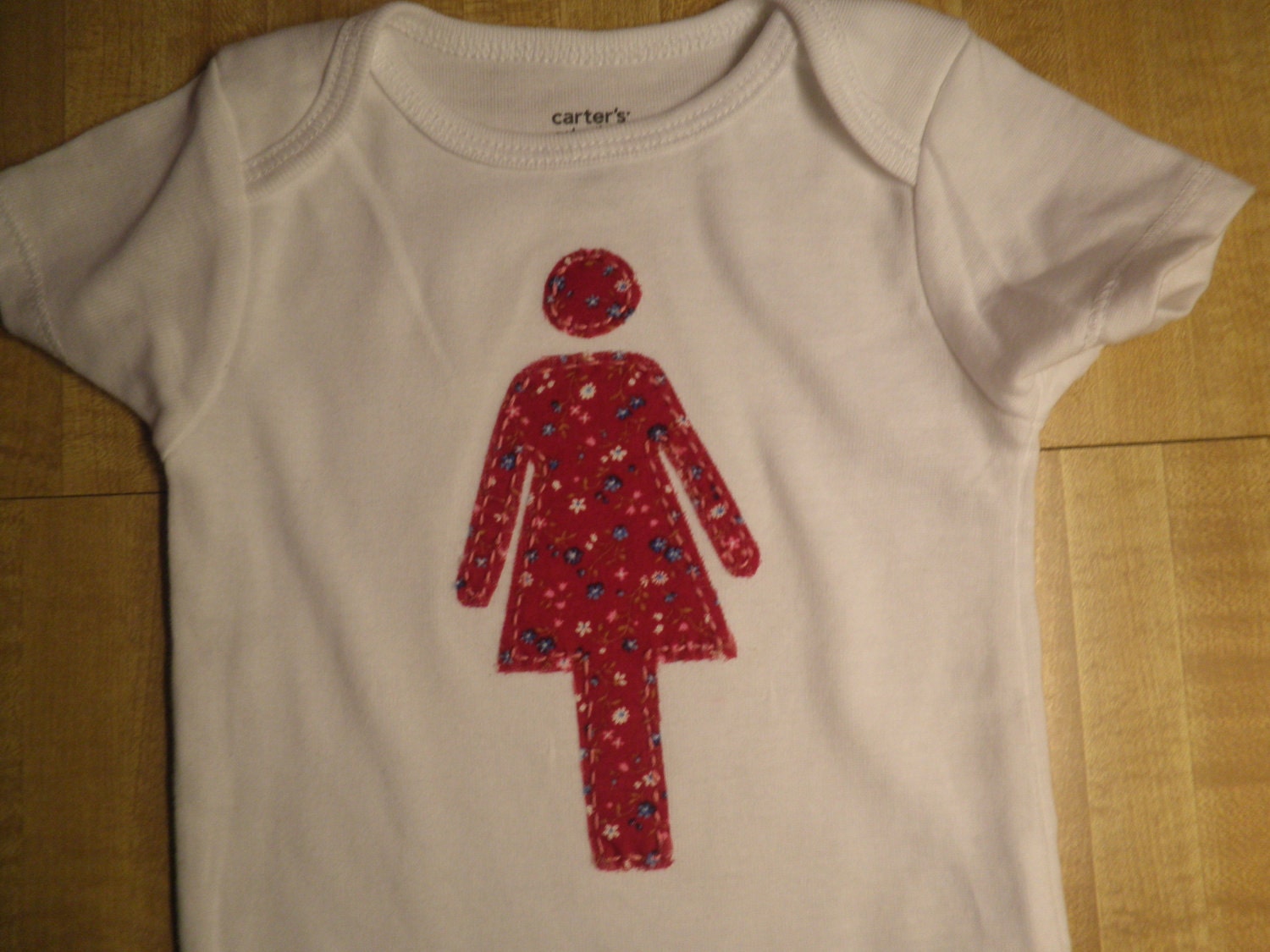 Girl Symbol Applique on White Bodysuit