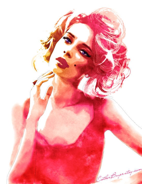 Scarlet - Watercolor Fashion Illustration Fine Art Print