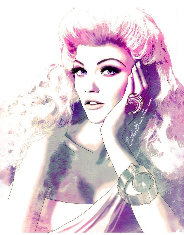 Vintage Carnival -Watercolor Fashion Illustration Giclee Print