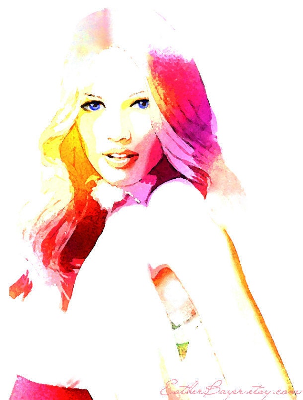 Sunset Hues- Watercolor Vogue Fashion Illustration Painting Art Print