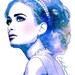 Blue Diamonds  - Watercolor Fashion Illustration Fine Art Print