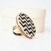 Chevron Cocktail Ring black and white wood jewelry bridesmaid gift Starlight Woods wood ring Chevron jewelry eco friendly