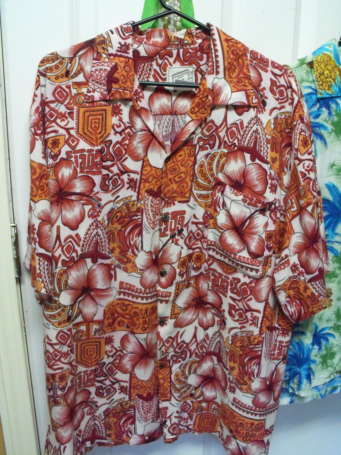 70s Rayon Hawaiian shirt Coconut Peir USA XXL