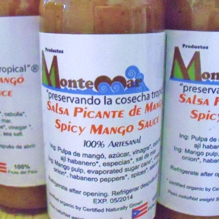 2 -5 oz Bottles of Tropical Sauces - Spicy Mango-Guava syrup -Hot Tamarind -Natural Foods -Kitchen
