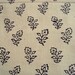 Beige Base With Black Motifs Block Print Cotton Fat Quarter India