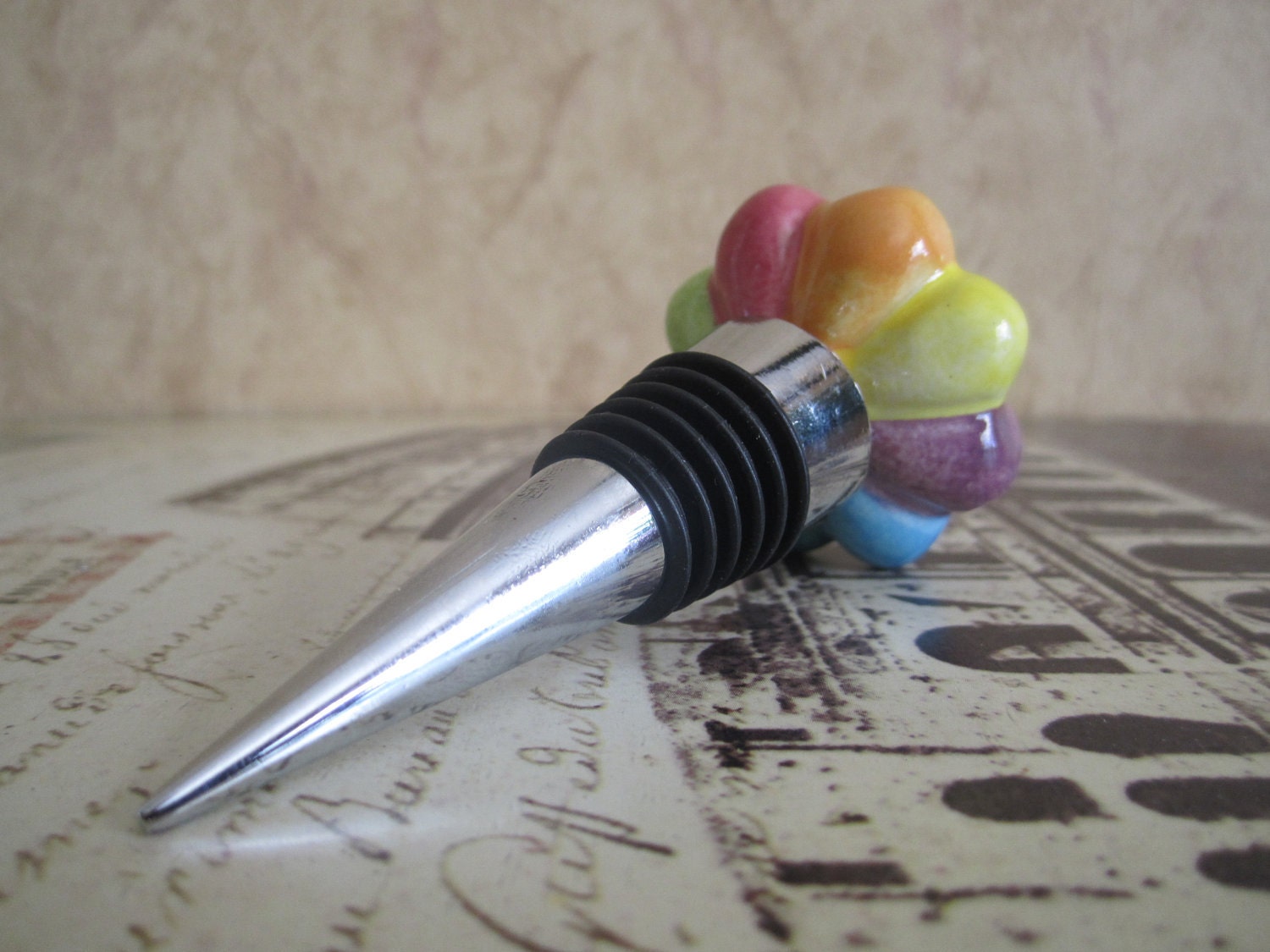 Wine Bottle Stopper - Vintage Multi-Colored Wine Stopper