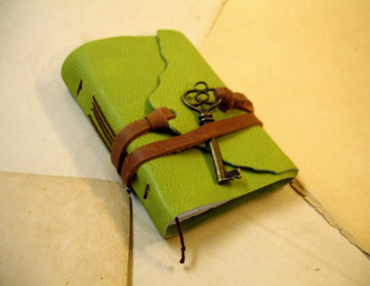 Journal with Key - Mini Leather Journal - Pocket Book