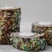 SPARKLING LOG Candle Holder Set, Set of 3, Perfect for Birthday Parties