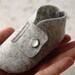 BABY FELT SHOES Boy and Girl - Newborn also available - Natural Grey 100% Wool Felt shoes