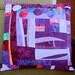 Purple Quilted Pillow Cover, Fiber Art, 18x18
