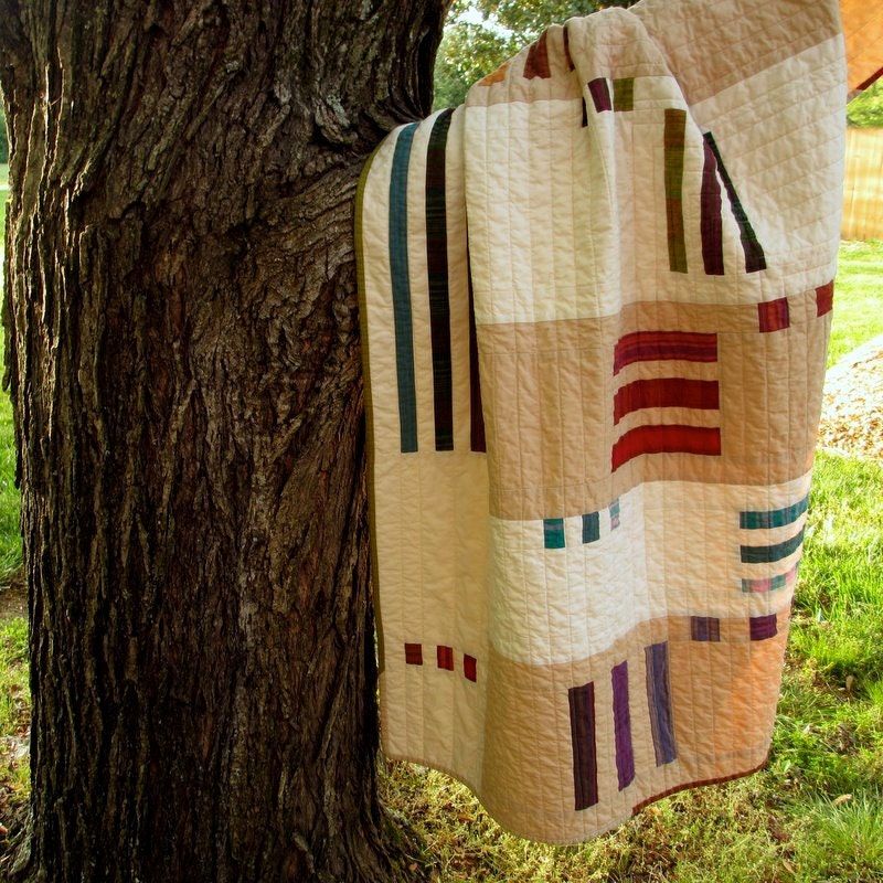 Modern Lap Quilt Geometric Stripes