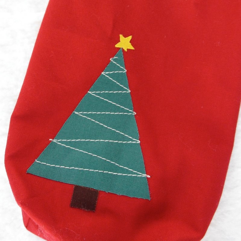 Reusable Gift Bag, Fabric Gift Bag, Christmas