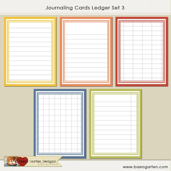 INSTANT DOWNLOAD - Printable Journaling Cards "Ledger Set 3" - Project Life - Scrapbooking