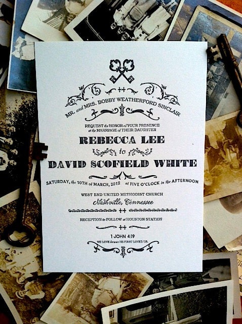 SAMPLE of Keys Wedding Invitation