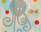 octopus. 8 x 10 print by Blue Bunny and Orange Nose