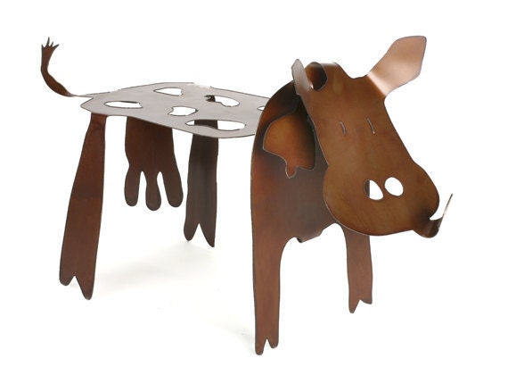 Have a Cow - Garden metal art sculpture - EarthStudioMetalArt