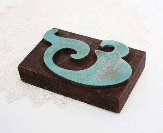 Aqua Letterpress Ampersand