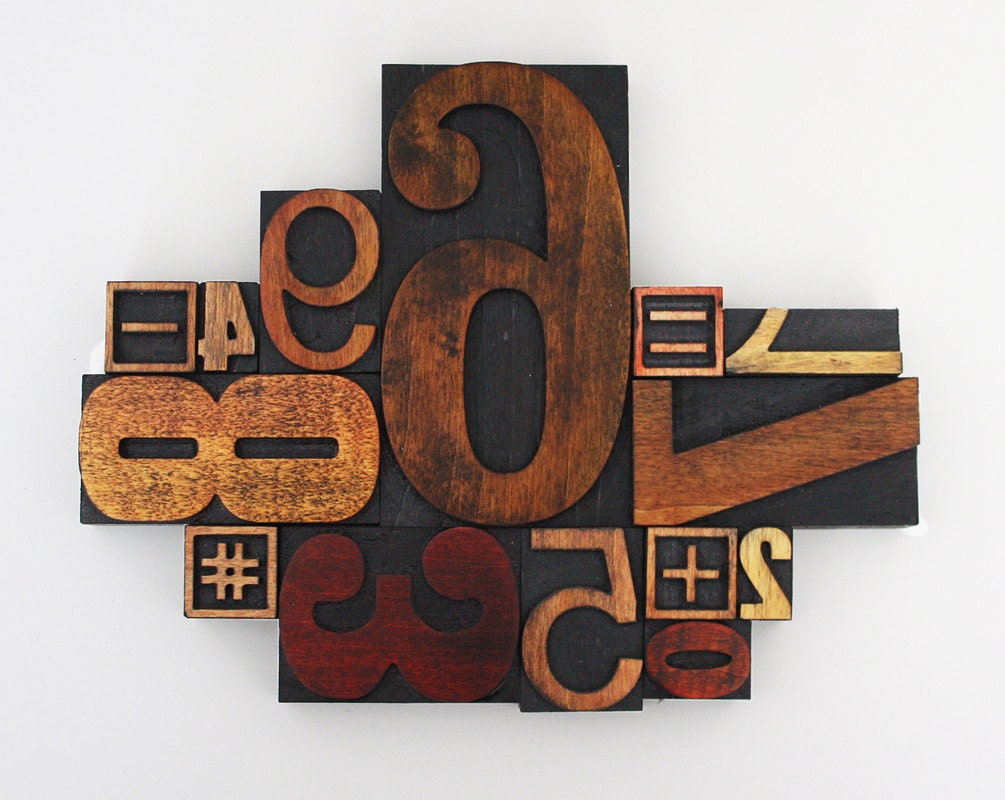 Letterpress Number Collage