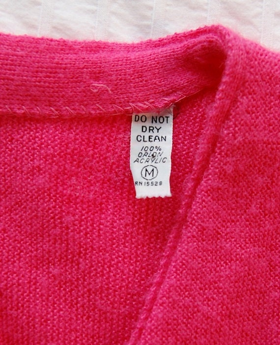 VINTAGE 1970's izod lacoste cardigan PINK v-neck golf sweater MEDIUM