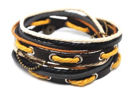 Leather Bracelet Wristband Mens Womens d27