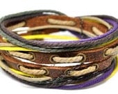 Leather Bracelet Wristband Mens Womens dd3