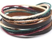 Leather Bracelet Wristband Mens Womens d31