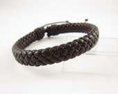 Brown Leather Bracelet Wristband Mens Womens ff33