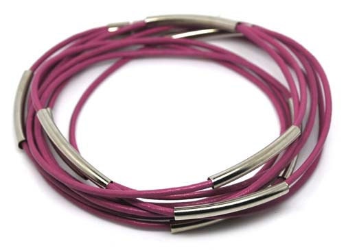9 Circles Pink Leather bracelets 9 circles Womens m6