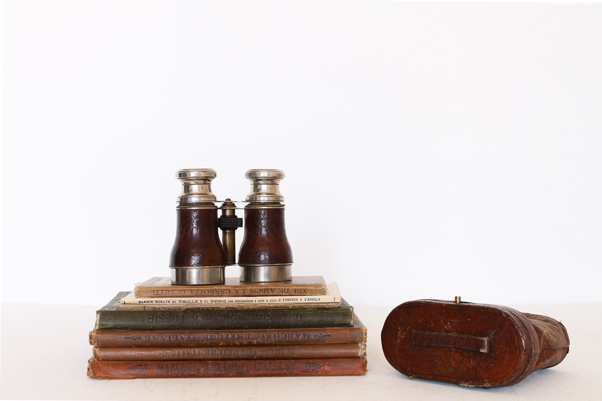 Precious antique tapir leather binoculars
