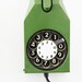 Vintage rotary telephone phone 70s Italian green