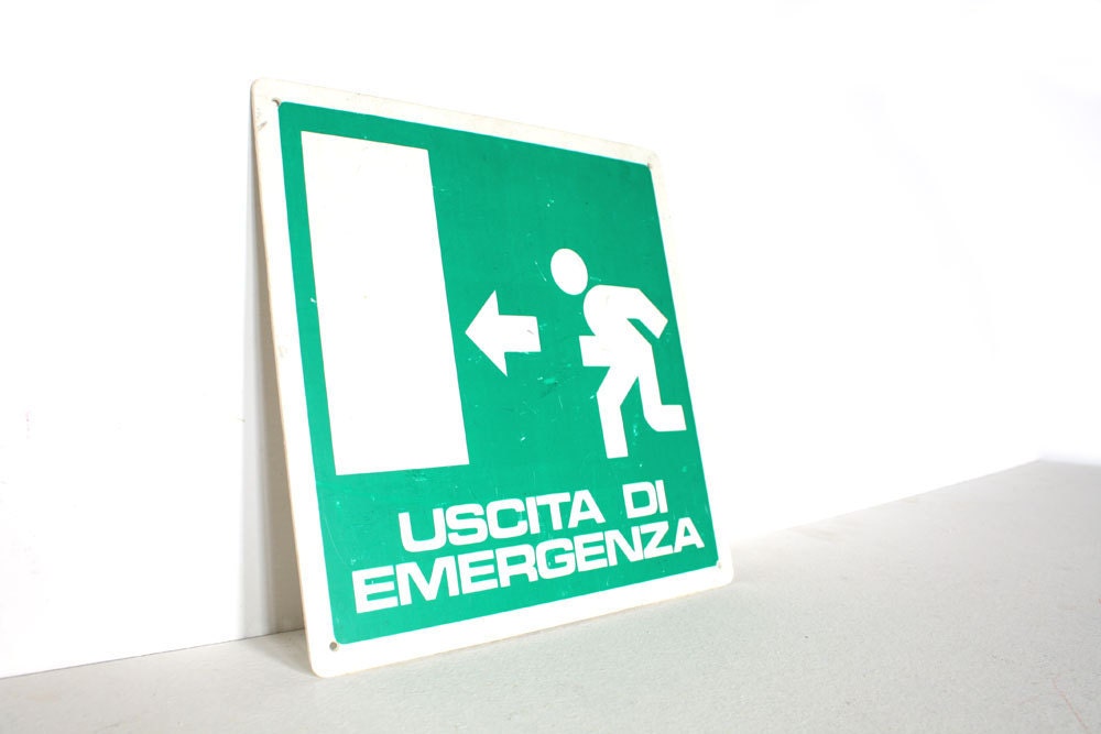 Vintage industrial Italian sign - Uscita d'emergenza