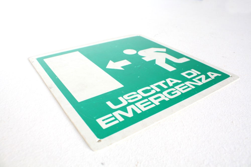 Vintage industrial Italian sign - Uscita d'emergenza