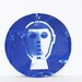RESERVED /// Vintage industrial blue abstract face metal sign