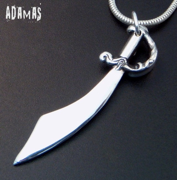 Sterling Silver Necklace and Old School Pirate Sword Pendant