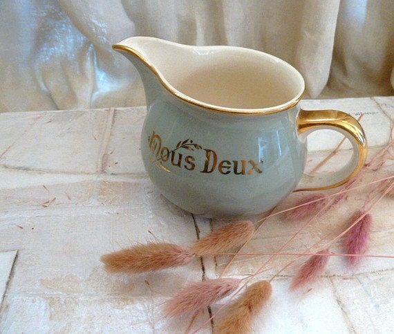 Vintage french romantic jug, Villeroy and Boch, milk jug, , pitcher , vase . kitchen wares. Wedding gift. shabby chic