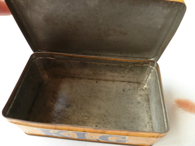 Vintage French tin box .1950s. Citroen. Yellow box.Industrial .Mustard . Fall colour .Autumn