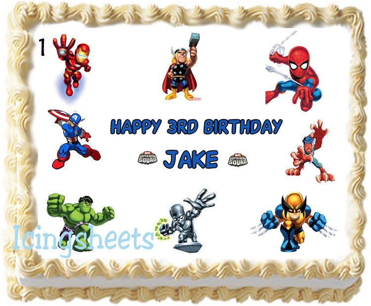 Superhero Sheet Cake