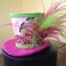 Pink and Green Paisley Mini Top Hat. Great for Birthday Parties, Tea Parties, Photo Prop, and Much More...