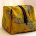 Cosmetic Pouch Zippered Makeup Bag Jewelry Bag Gloden Green Paisley Design Satin Fabric In Stock