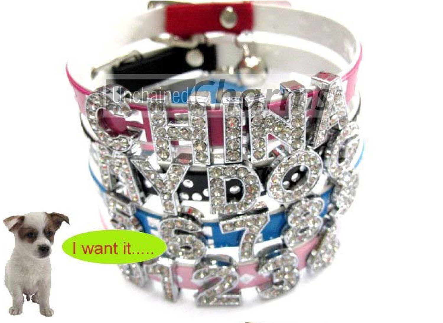Personalized Rhinestone Pet Collar (A-Z and Any Name)