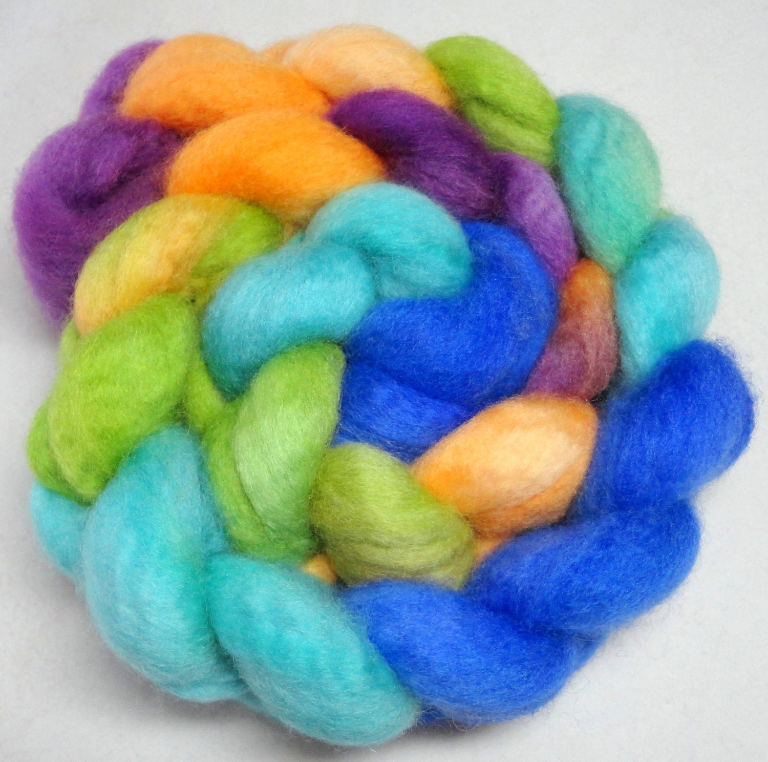 Hand Dyed Spinning Fiber BFL Combed Top (Roving) 4 oz.