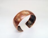 Textured Copper Cuff Bracelet - Damask