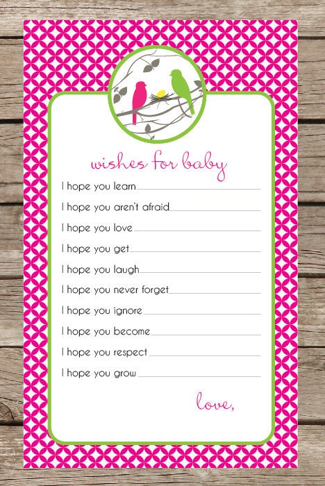 Wishes For Baby Shower Game