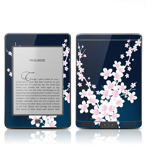 Amazon Kindle Touch Skin Cover - Night Bloom GLOSSY MATTE LEATHER option
