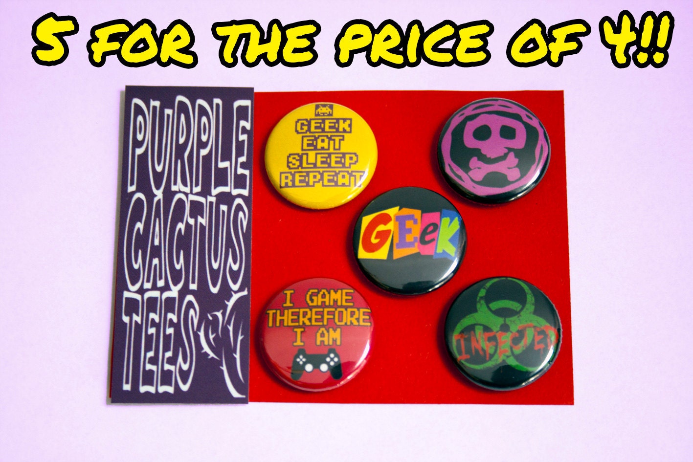 Geek button pack - 5 badges