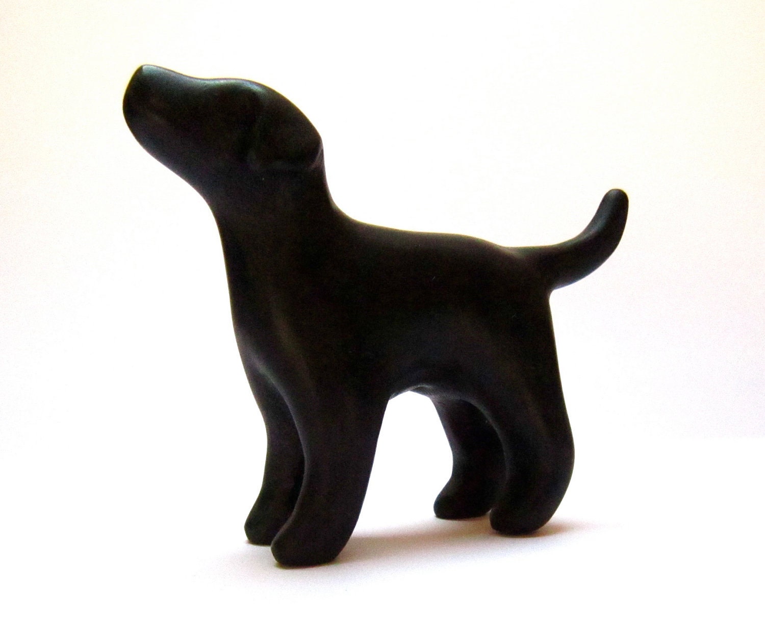 Dog retriever sculpture black decoration hand made OOAK waz-O
