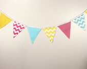ON SALE - Customize Your Chevron Flag Banner / Bunting - 10 colors to choose from - About 56" long