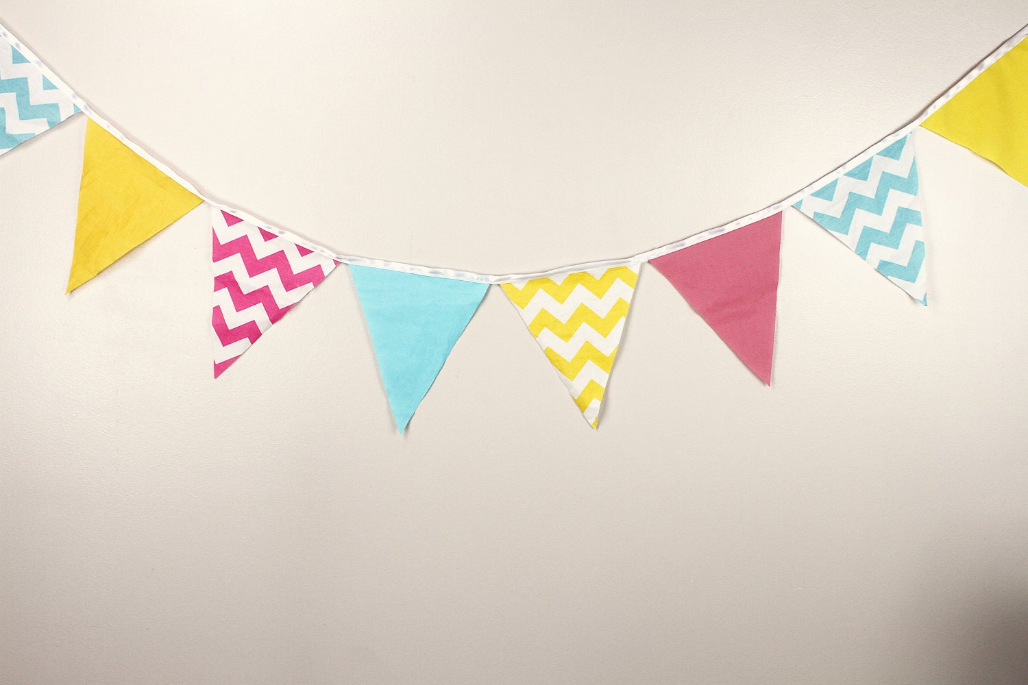 ON SALE - Customize Your Chevron Flag Banner / Bunting - 10 colors to choose from - About 56" long